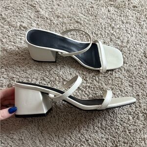 Princess Polly White Block Heel Sandals